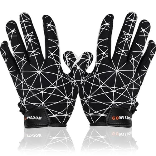Youth Football Silicone Grip Gloves for Kids: Enhance Ball Control — XK-Black