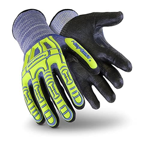 Impact Protection Work Gloves for Safety | Rig Lizard Series — 2095 | Blue Impact W/ Polyurethane Grip