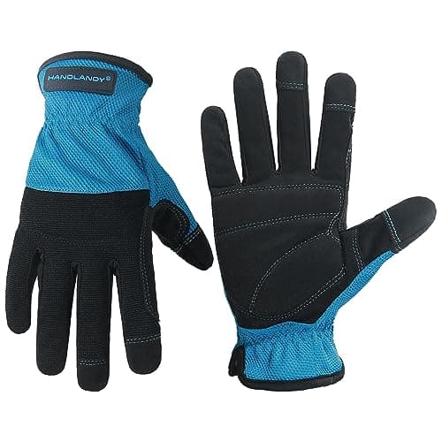 HANDLANDY Touch Screen Utility Gloves for Men & Women — Black-blue