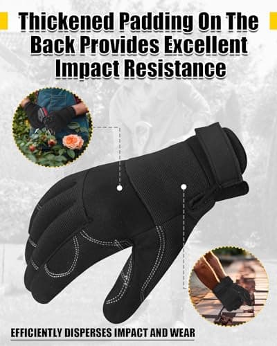 Work Gloves for Men and Women - Tear Resistant with Thick Padding for Wood and Warehouse Safety