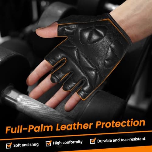 Premium Leather Workout Gloves for Men and Women: Ideal for Weightlifting, Gym, Cycling