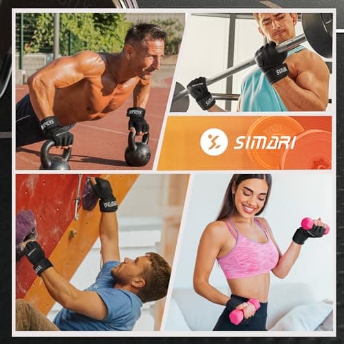 SIMARI Ventilated Workout Gloves with Wrist Support for Men and Women
