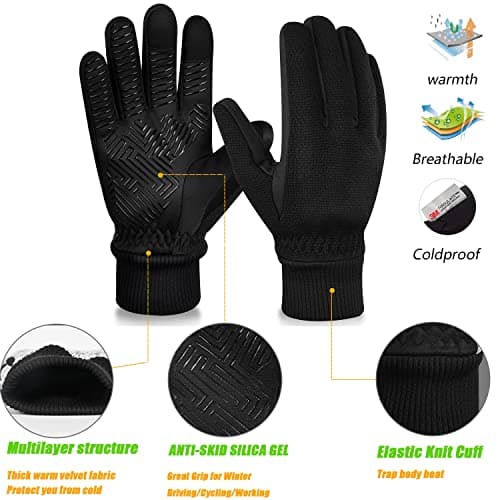 MOREOK Winter Gloves -10°F Touch Screen Ski Cycling Gloves