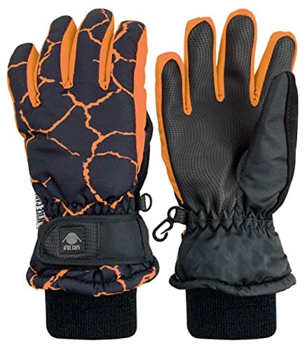 N'Ice Caps Kids' Waterproof Winter Warm Thinsulate Gloves — Orange Lava