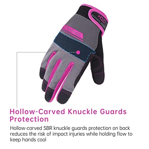 AIGEVTURE Women's Breathable Touch Screen Gloves, Pink, Large