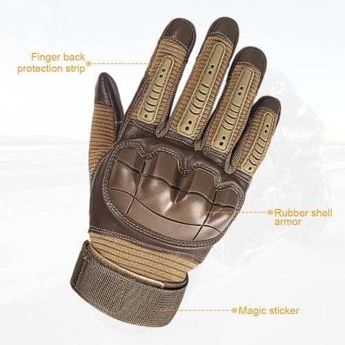 Wegodal Heavy-Duty Tactical Full-Finger Gloves for Men - Indestructible Touchscreen Camping and Motorcycle Gear