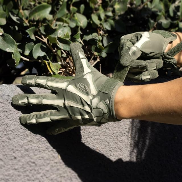 Reaper Ghost Green Skeleton Gloves - Lightweight for Airsoft, Paintball, Cycling & More (Large)