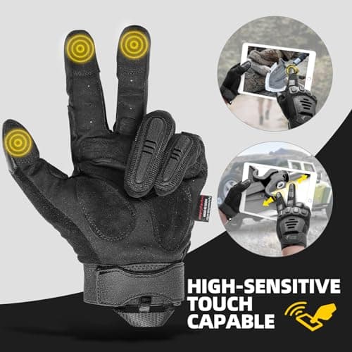 ZUNE LOTOO Men's Touchscreen Tactical Gloves with TPR Protection for Motorcycle Airsoft Paintball