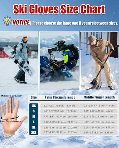 RIGWARL Men's & Women's Waterproof Touchscreen Ski Gloves with 3M Thinsulate Insulation