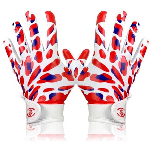 Youth Silicone Grip Football Gloves for Boys — Leopard Print