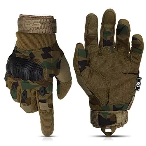 Tactical Shooting Gloves for Men and Women with Touchscreen - Durable and Comfortable — Camouflage - Hard Knuckle