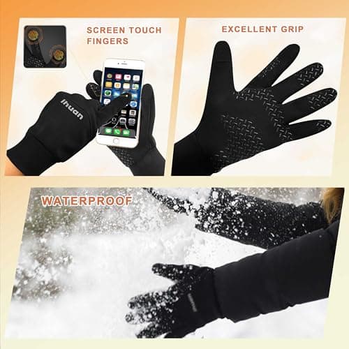 ihuan Winter Gloves for Men and Women, Waterproof and Windproof Touchscreen Finger Warm Thermal