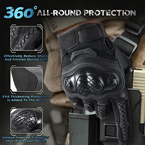 Motorcycle Tactical Gloves for Men: Anti-Slip & Touch Screen Compatible-Rubber Guard Protective