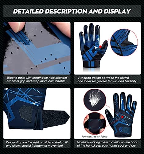AceShip Enhanced Performance Football Gloves High Grip for Adults and Kids