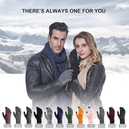 TRENDOUX Winter Gloves for Men & Women - Touch Screen Cold Weather Thermal Knit Gloves