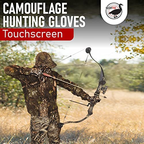 DecoyPro Men's Camo Touchscreen Hunting Gloves - Lightweight, High-Performance L/XL
