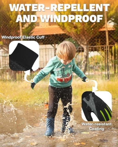 RIGWARL Winter Water Repellent Anti-Slip Cycling Gloves for 3-6 Year Old Boys and Girls
