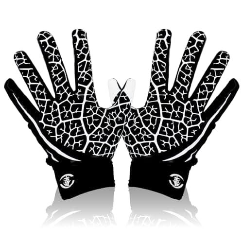 Youth Silicone Grip Football Gloves for Boys — Leaf Texture
