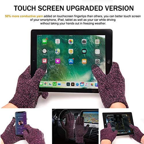 TRENDOUX Winter Gloves for Men & Women - Touch Screen Cold Weather Thermal Knit Gloves