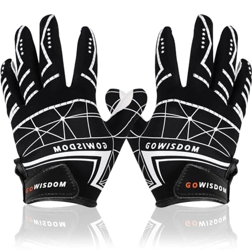 Youth Football Silicone Grip Gloves for Kids: Enhance Ball Control — XT-JC-Black