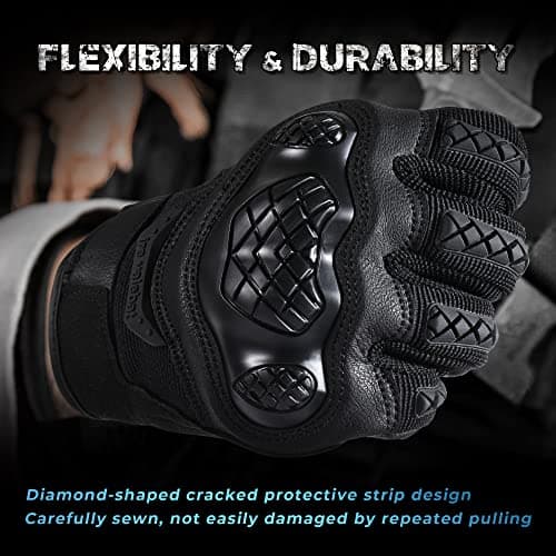 Motorcycle Tactical Gloves for Men: Anti-Slip & Touch Screen Compatible-Rubber Guard Protective