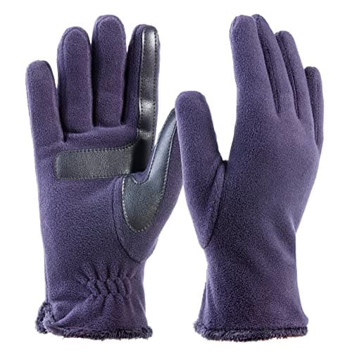 Isotoner Women's Stretch Fleece Gloves with Microluxe Liner & Smart Touch — Midnight Blue - Smartdri