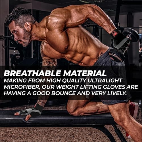 FIGHTSENSE Workout Gloves for Men and Women - Enhanced Grip, Padded Palm, Breathable Design