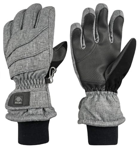 N'Ice Caps Kids' Waterproof Winter Warm Thinsulate Gloves — Silver Gray