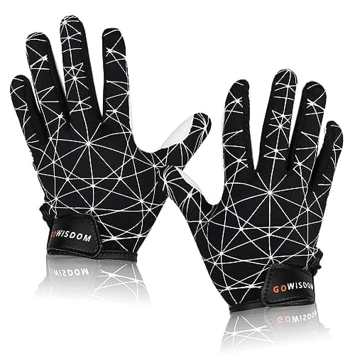 Youth Silicone Grip Football Gloves for Boys — Black starry sky