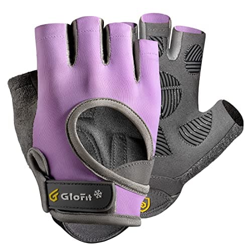 Lightweight Breathable Fingerless Gym Gloves for Workout — Light Purple