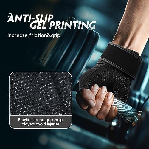 Men's & Women's Workout Gloves - Full Palm Pad, Wrist Support, Enhanced Grip, Fitness Training