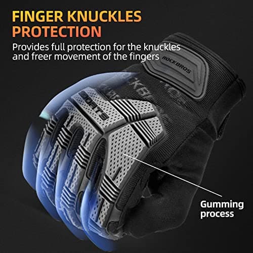 ROCKBROS Dirt Bike Gloves with Touch Screen Knuckle Protection Black