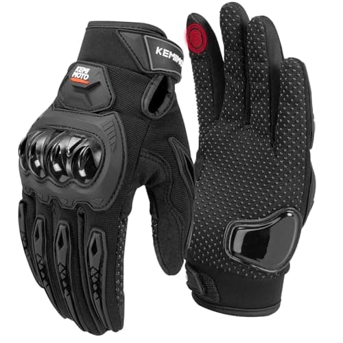 KEMIMOTO Touchscreen Motorcycle Gloves for Men/Women, Anti-Slip Dirt Bike Gloves with Shell