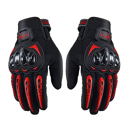 Men's & Women's Full Finger Touchscreen Motorcycle Gloves L, Red - Mountain Dirt Bike MTB — Red