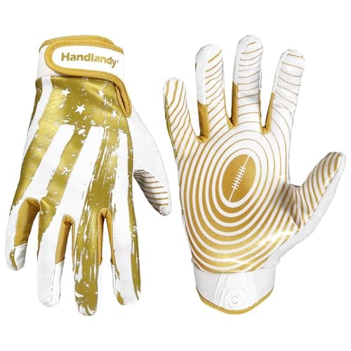 HANDLANDY Sticky Wide Receiver Gloves for Youth Football Players — Yellow