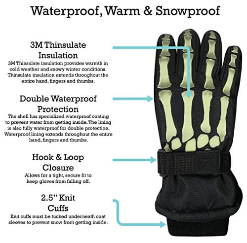 N'Ice Caps Kids' Waterproof Winter Warm Thinsulate Gloves