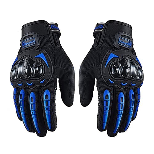 Men's & Women's Full Finger Touchscreen Motorcycle Gloves L, Red - Mountain Dirt Bike MTB — Blue