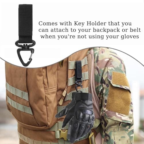 Tactical Motorcycle Gloves for Men with Leather Palm for Hiking & Camping