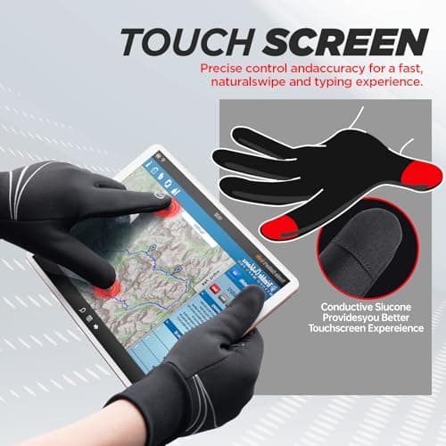 RUIXUE Windproof Anti-Slip Thermal Gloves - Warm, Soft, Stretchy, Touch Screen, Splash-Proof