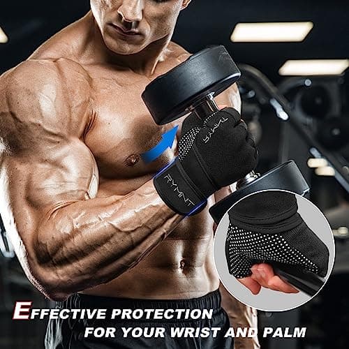 Wrist Support Workout Gloves for Men & Women - Full Palm Protection & Extra Grip