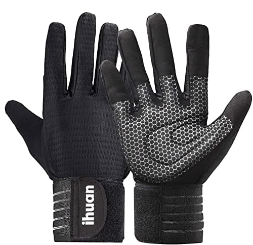 ihuan Full-Finger Workout Gloves for Men: Gym Weight Lifting Gloves for Deadlift