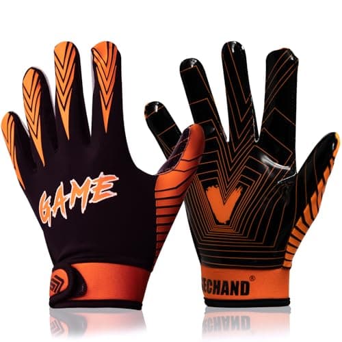 Non-Slip Breathable Football Gloves for Youth and Teen Training — game-orange & black