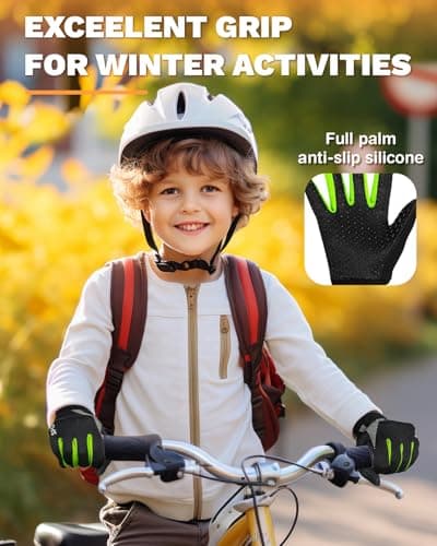 RIGWARL Winter Water Repellent Anti-Slip Cycling Gloves for 3-6 Year Old Boys and Girls