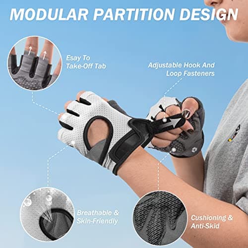 LIFECT Freedom Workout Gloves for Powerlifting and Gym, Curved Open Back, Men and Women