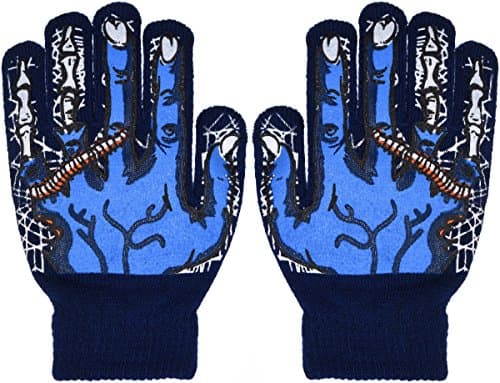 Polar Wear Skeleton Monster Knit Gloves for Boys & Girls Winter — B6b1568 Monster Navy2
