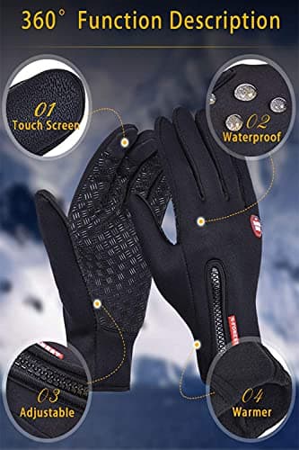FOXLVDA Winter Waterproof Gloves for Men and Women - Touch Screen Compatible