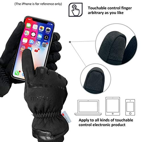 FIDESTE 3M Thinsulate Touchscreen Winter Gloves - Waterproof & Windproof for Men & Women