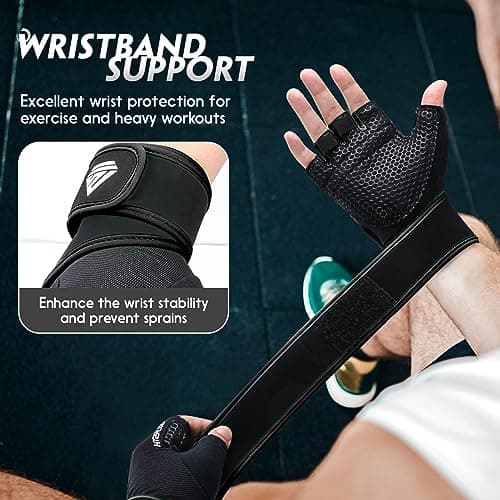 Men's & Women's Workout Gloves - Full Palm Pad, Wrist Support, Enhanced Grip, Fitness Training