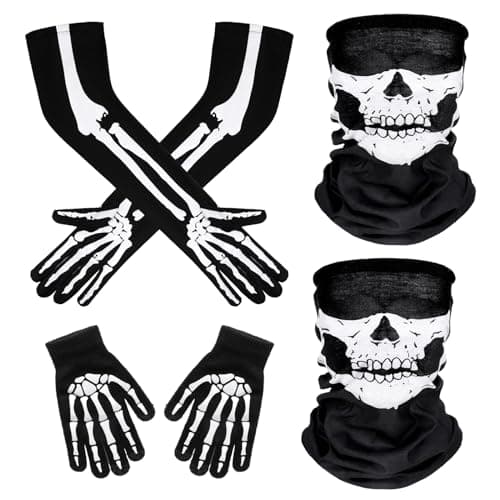 Whaline Skeleton Gloves & Skull Face Masks for Halloween