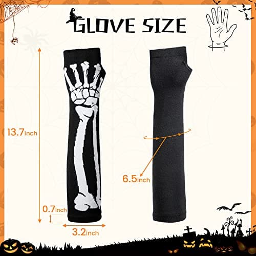 Glow in the Dark Full/Half Finger Skeleton Knit Gloves